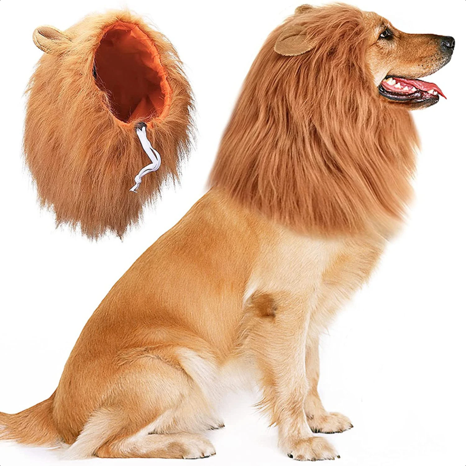 Transform Your Furry Friend into a Majestic King of the Jungle with this High-Quality Lion Mane Wig Costume - Fierce and Lifelik