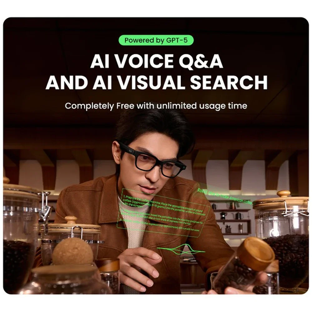 Lunettes intelligentes Rokid, lunettes AR légères, prennent des photos, naviguent en temps réel, traduisent, fonctionnent comme téléprompteur, lunettes IA