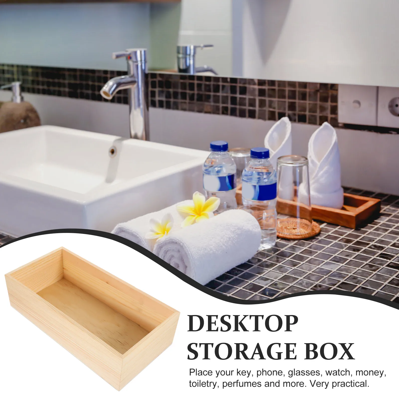 

Multi-Purpose Storage Box Bathroom Vanity Toiletry Perfume Makeup Organizer Display Case Desktop Decor Toilet Tank