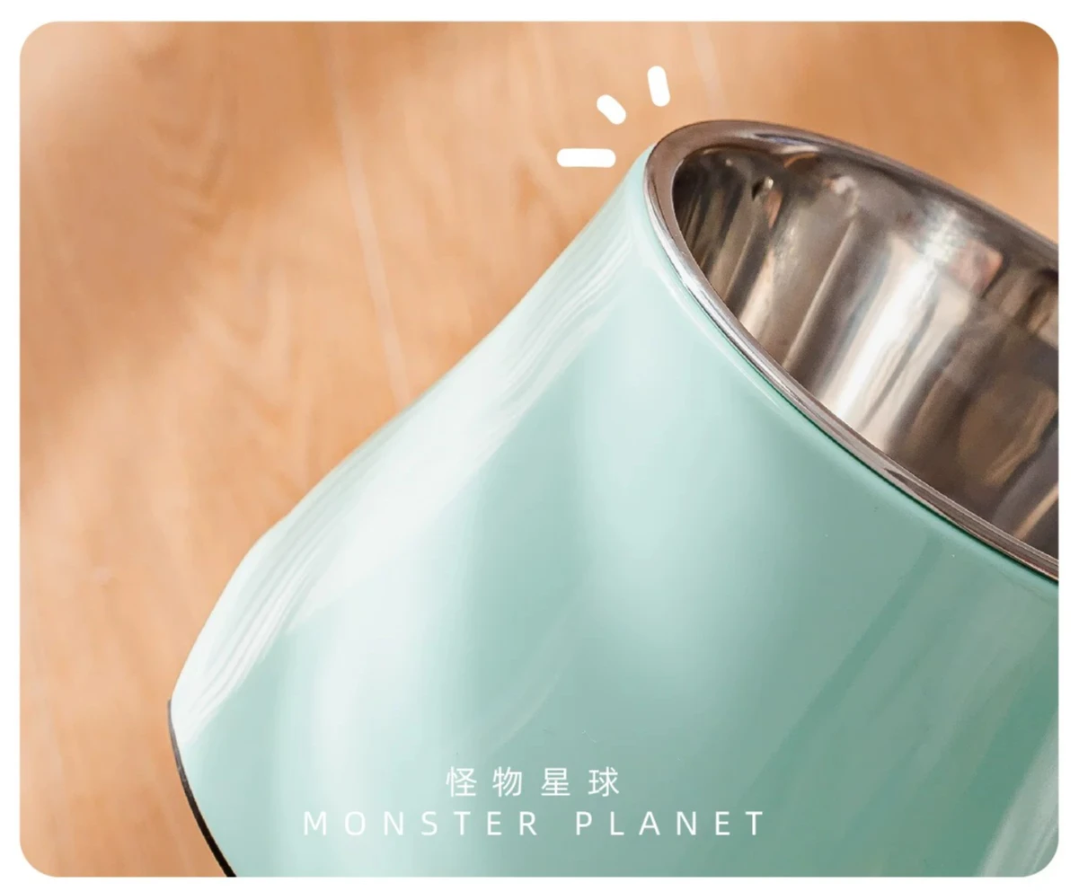 Macaron Color High Bowl Non Slip Cervical Spine Protection Stainless Steel Removable Pet Rice Bowl Water Bowl Pet Supplies