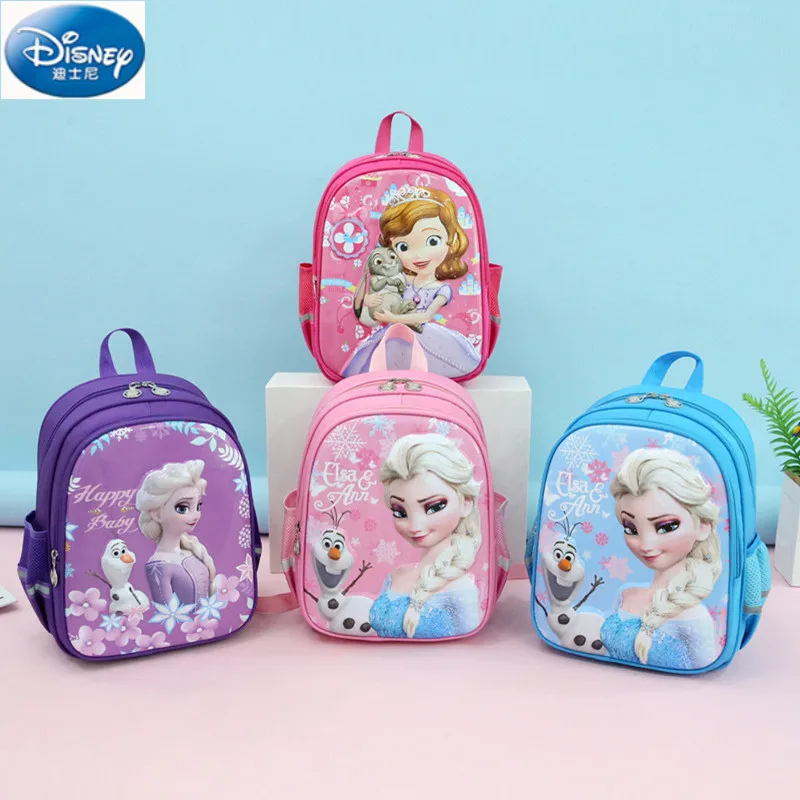 Disney Frozen Girl School Bag Primary Student Shoulder Orthopedic Backpack Princess Elsa Anna Sofia Kids Gifts Mochila Escolares