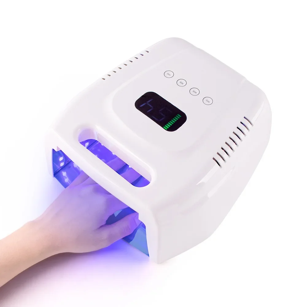 Alta potência 96w sem fio recarregável led uv lâmpada do prego para gel unha polonês secador lâmpada do prego para salão de beleza