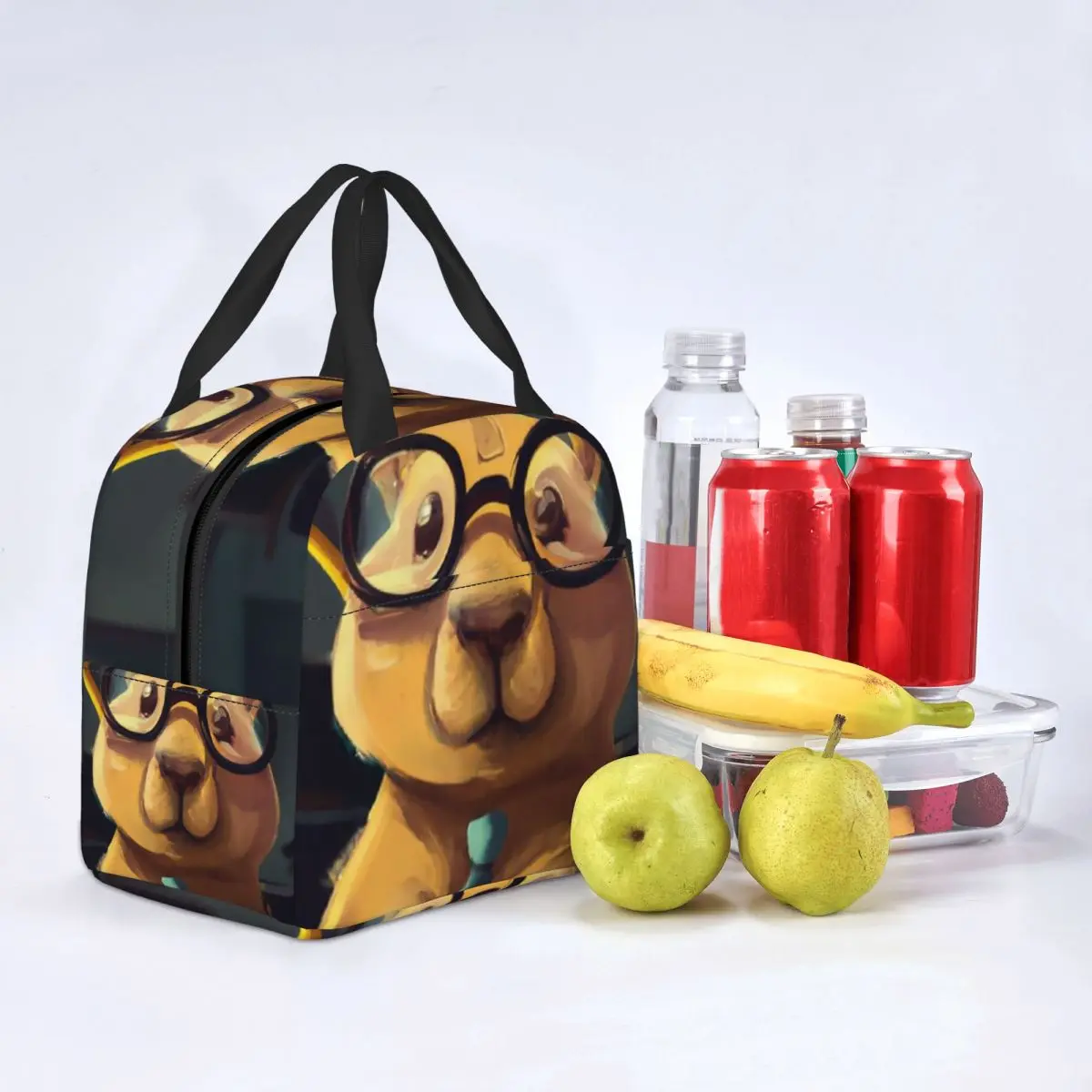 Cartoon Capybara Insulated Lunch Bag for Women Resuable Animal Pet Thermal Cooler Lunch Box Beach Camping Travel