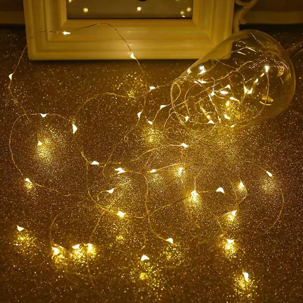 Led Copper Wire Fairy Lights 2AA Battery Powered IP65 Waterproof String Lights DIY Garland  Christmas Wedding Party Decoration