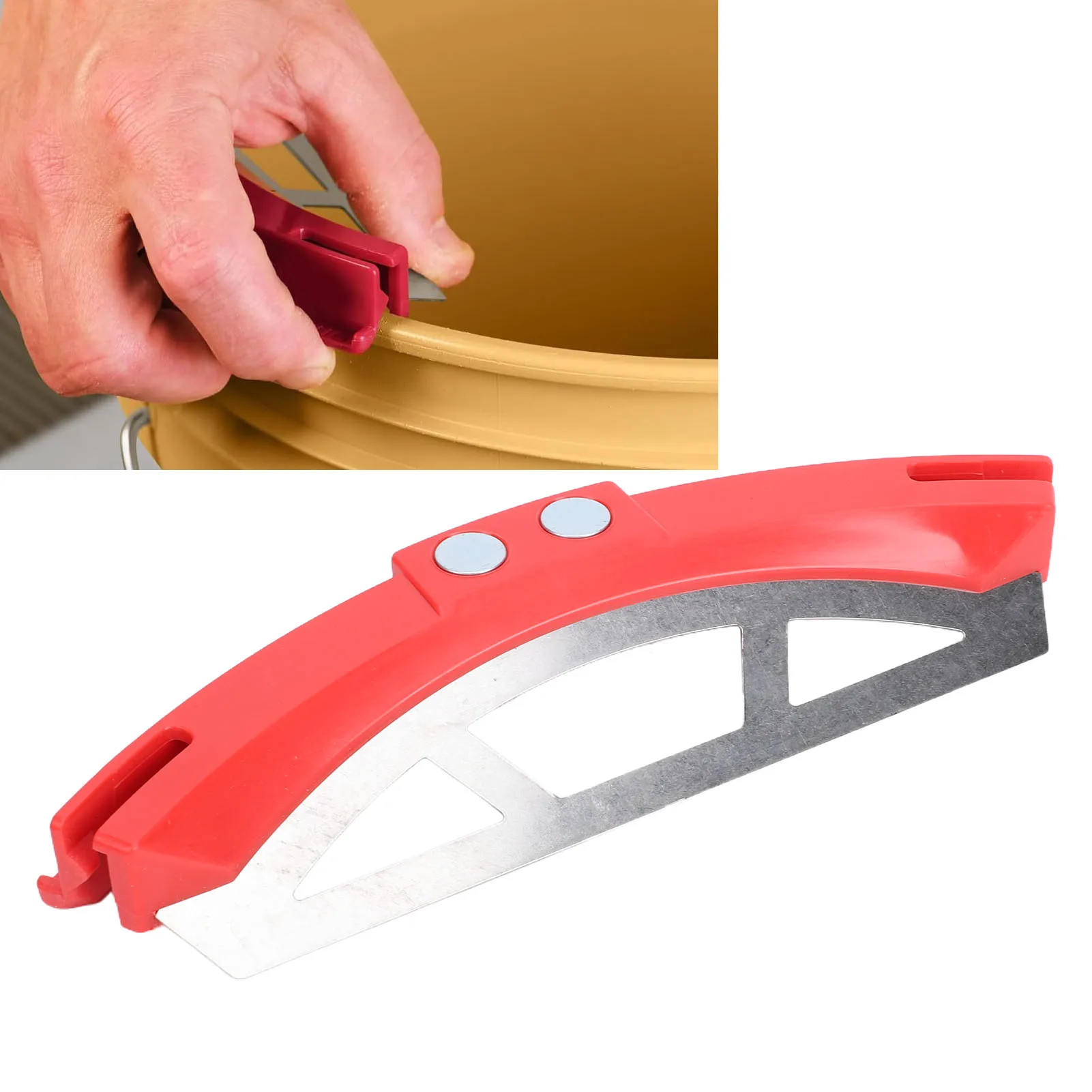 Tile Work Bucket Trowel Scraper Magnetic Tool Holder Universal Stainless Steel Edge Retaining Tool for 5 Gallon Bucket