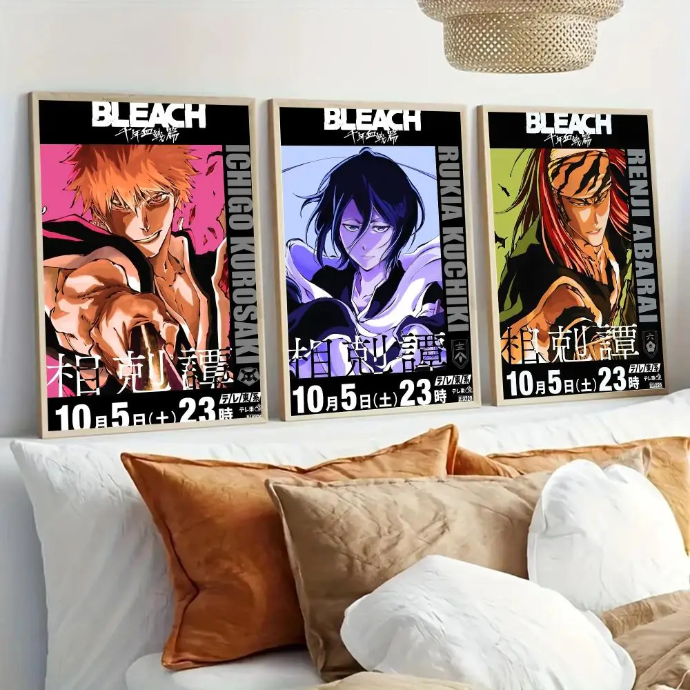 Classic B-Bleach Anime Poster Modern Home Living Bedroom Bar Hallway Waterproof Wall Art Aesthetic Decor