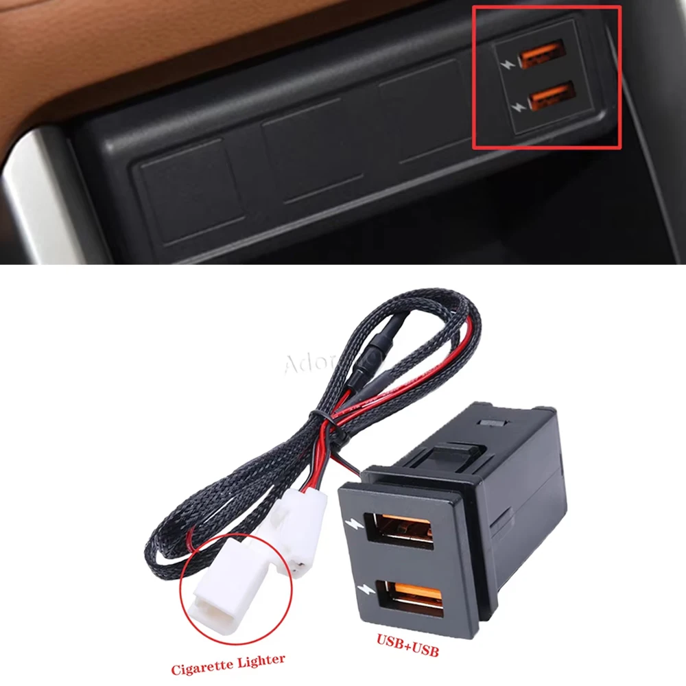 Car USB Charger Quick Charge QC3.0 Auto Phone Charging Adapter Button For Toyota RAV4 2021 Urban Edition Frontlander Accessories