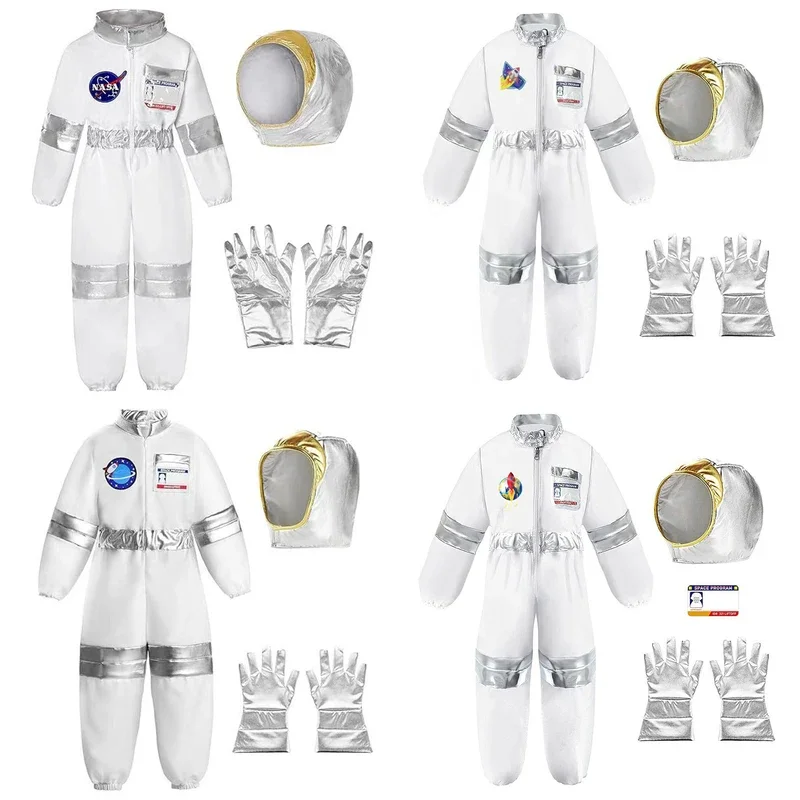 Deluxe Boys Girls White Space Astronaut Costume Suitable For Book Week Halloween Carnival Out Space Themed Party Kids Costume！1e