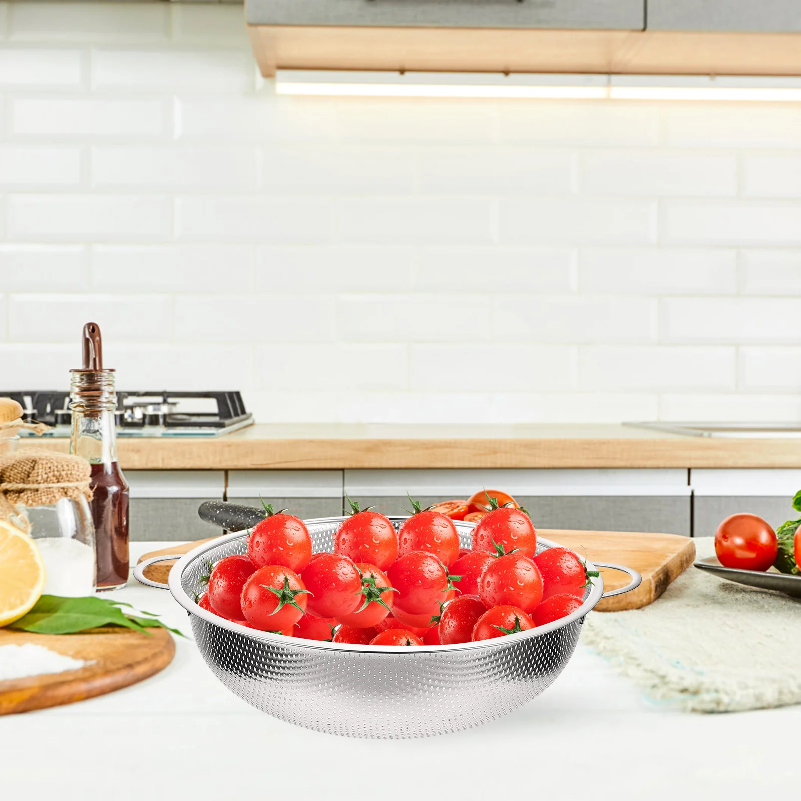 

Stainless Steel Strainer Basket Fine Mesh Kitchen Fruit Vegetable Rice Drain Tool Long Lasting Hardness Practical