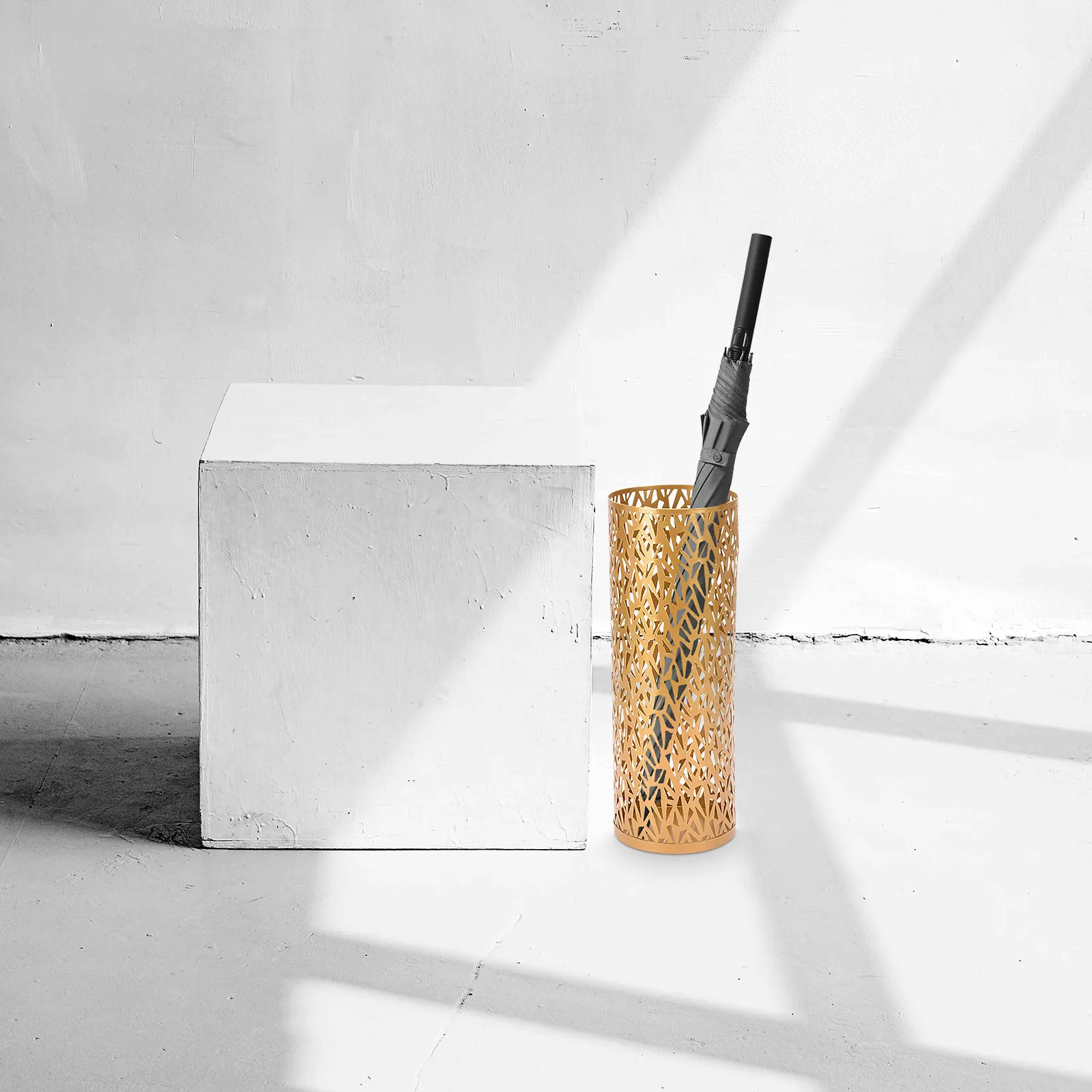 

Круглая металлическая подставка для зонтов для прихожей, офиса, стильная современная декоративная вешалка для зонтов, многофункциональная, для сухих зонтов