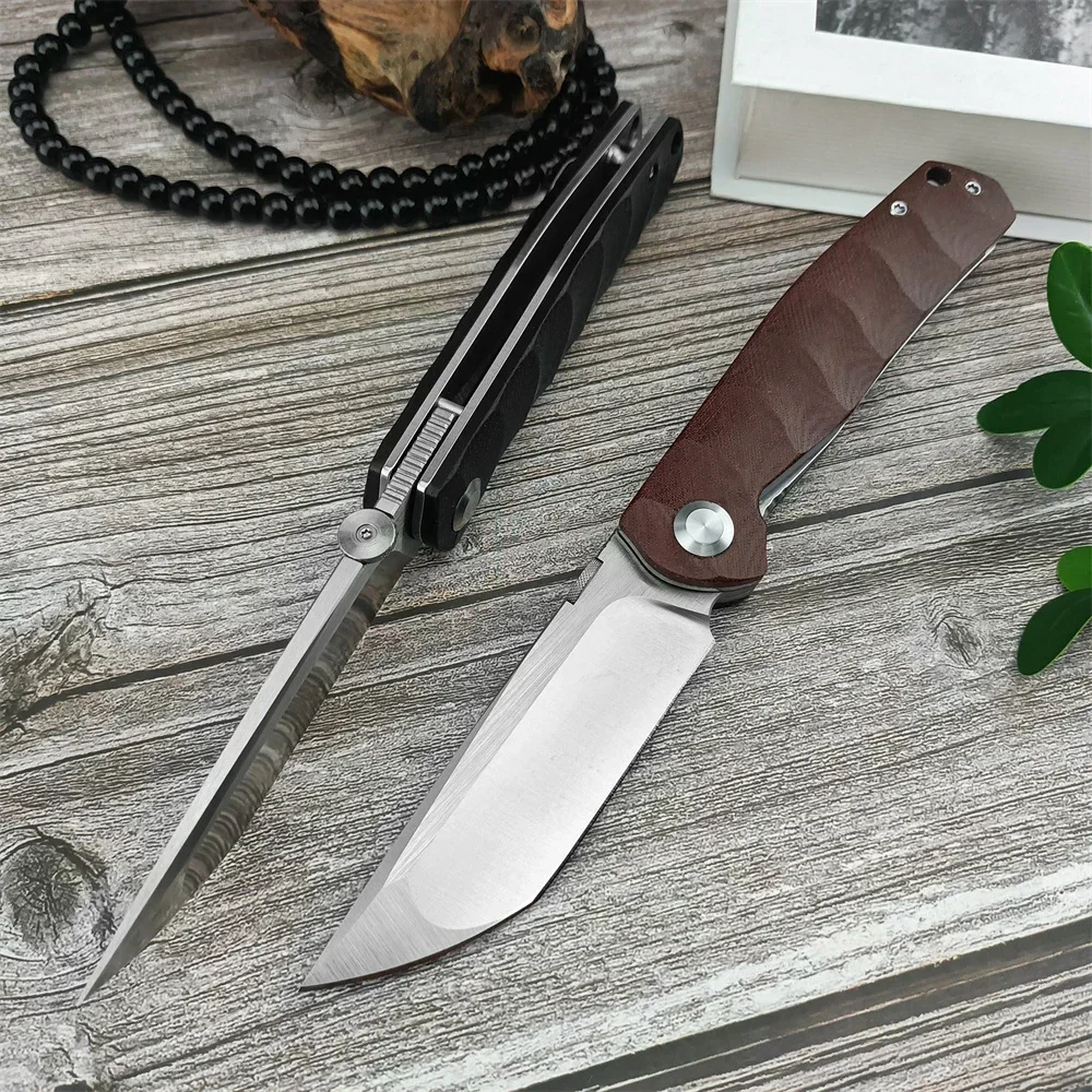 Hunting Pocket Folding Knife D2 Steel Blade G10 Steel Handle Ball Bearing Quick Release EDC Knife Survival Tactical Rescue Knife