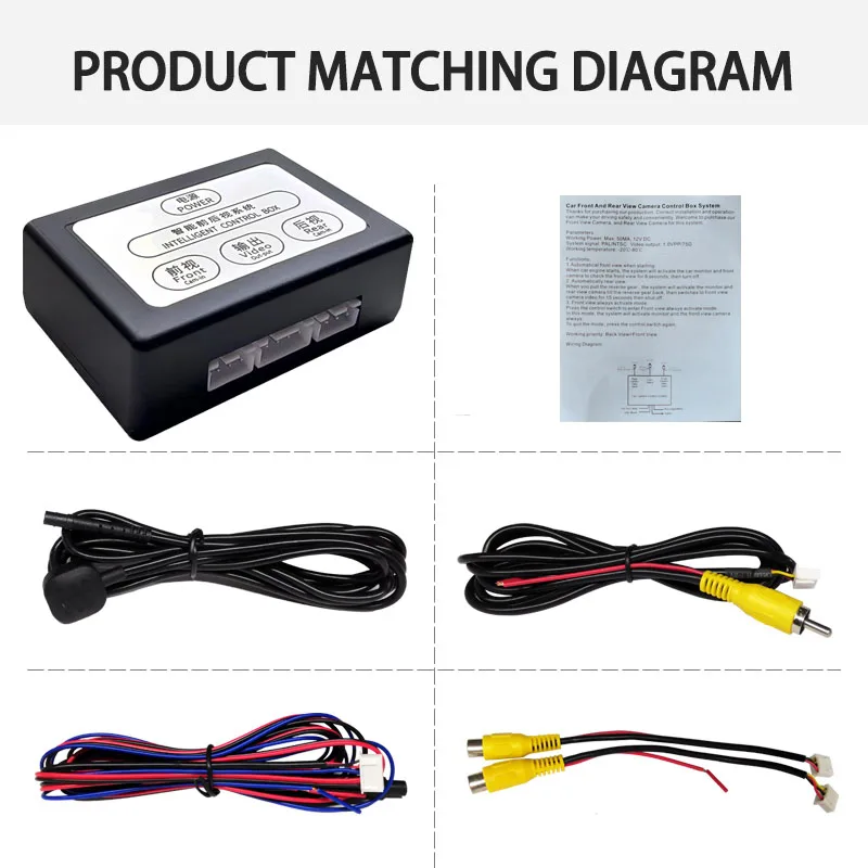 Car Parking Camera Video Channel Converter Front And Rear View Two-Way Control Box With Manual Switch  Video Reversing System