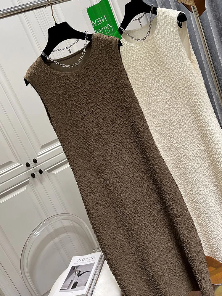 ชุดเดรสลำลองสไตล์ชิคสำหรับผู้หญิงไซส์ใหญ่ ความยาวระดับเข่า ทรงหลวม สวมใส่สบาย ระบายอากาศได้ดี ทรงตรง เหมาะสำหรับฤดูร้อน