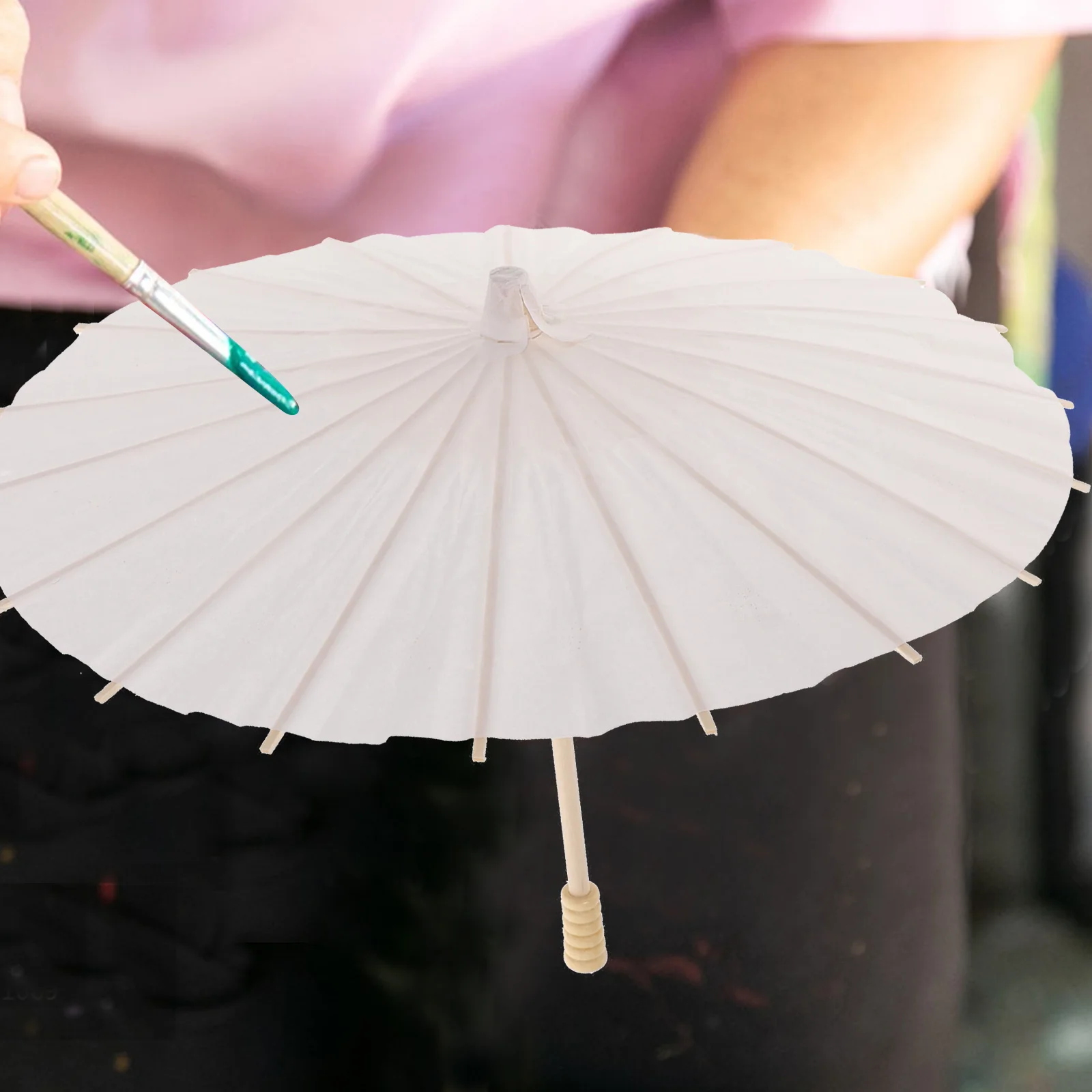 

2pcs Kids Dance Umbrella Children Paper Parasol Small White Decorative Performance Props Party Wedding Celebration Bedroom