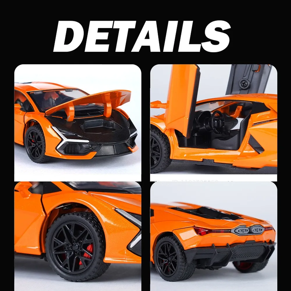 Schaal 1:32 REVUELTO SIAN Sportwagen Speelgoedmodellen Legering Diecast Mini Supercars Geluid Licht Deuren Geopend Trek Woondecoratie