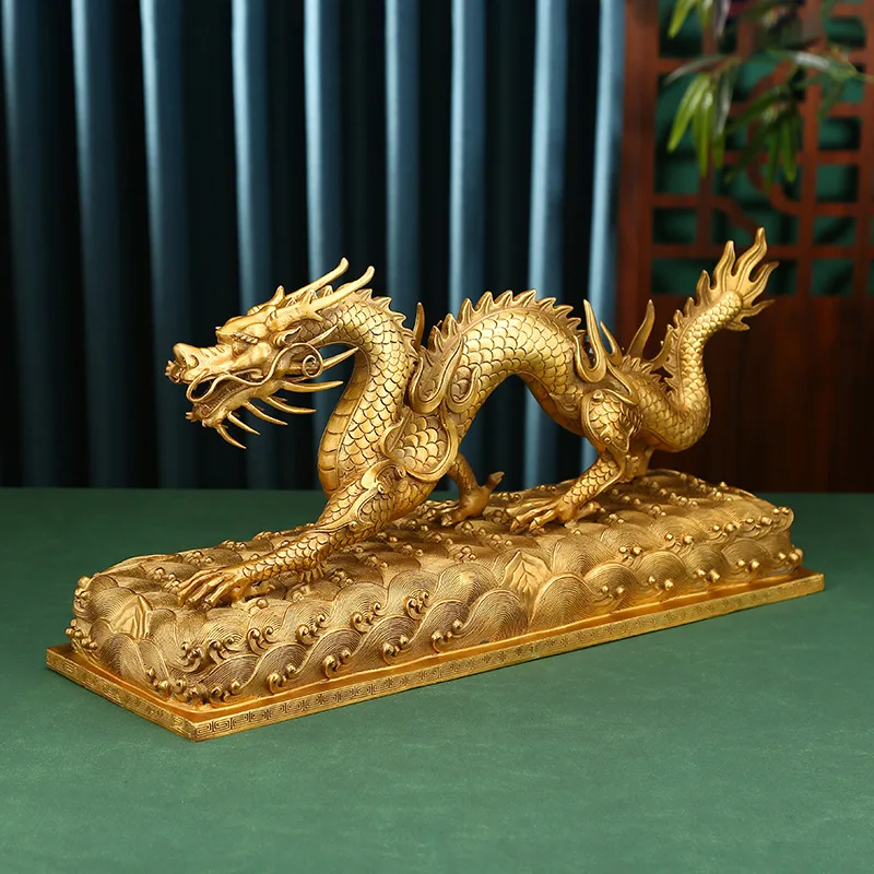Brass Jiaolong Ornament Home Office Swiss Beast Copper Dragon Decoration Crafts