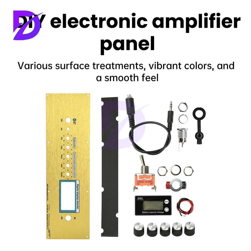 

TB21 Комплект панели усилителя Bluetooth Аудио модуль с регулятором громкости Цифровой дисплей Алюминиевый сплав DIY Электронный усилитель Золото