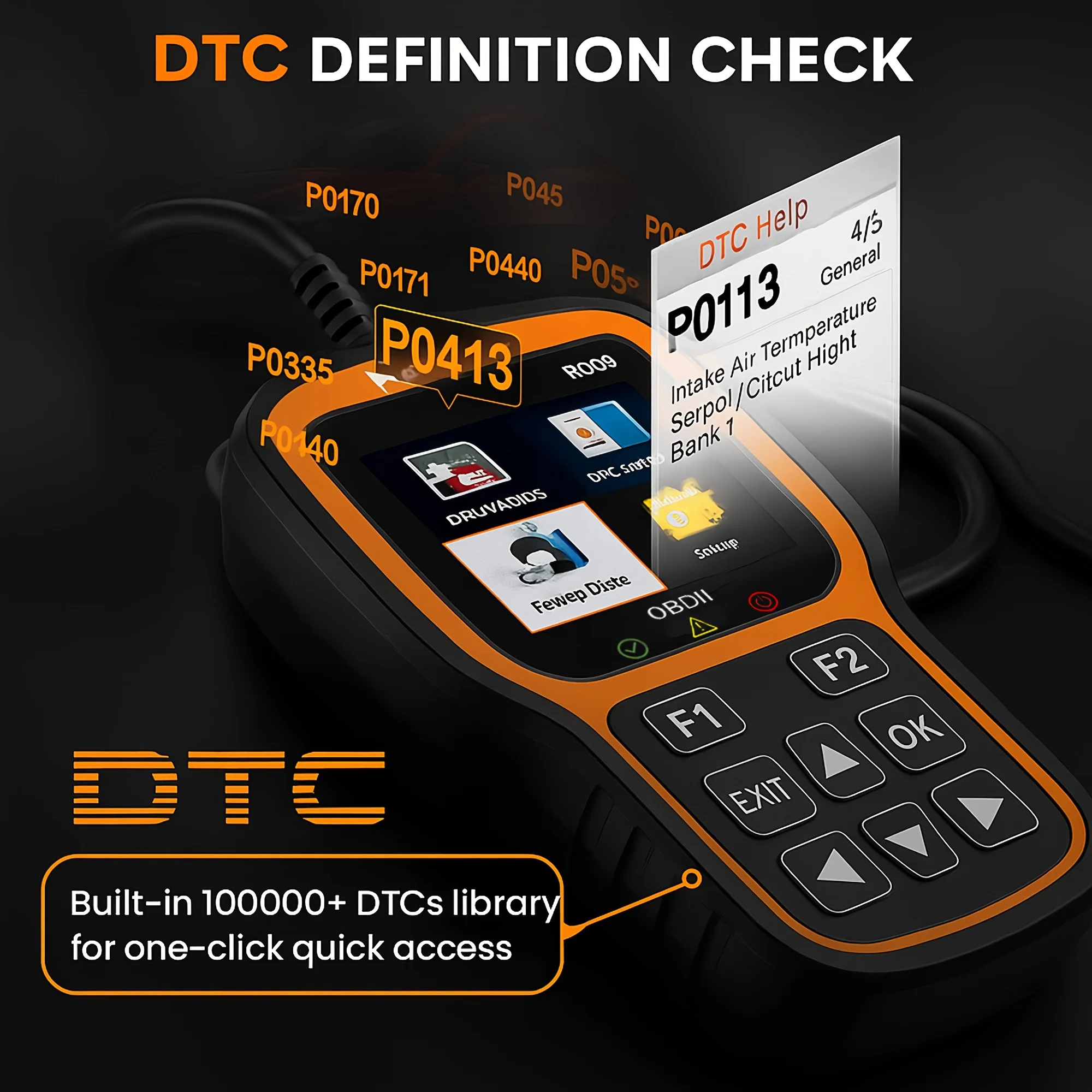 

Диагностический сканер R009 OBD2/EOBD 2025, 35 901 кодов неисправностей (DTC) для всех автомобилей, сканер ABS, SRS, трансмиссии, проверка всех систем
