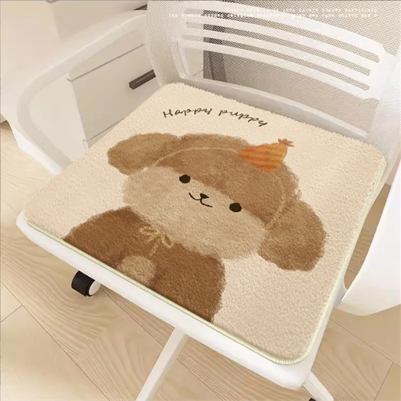 Thickened Autumn Winter Imitation Cashmere Chair Seat Cushion Plush Office Sitting Student Dirt Resistant Soft Pad for Home And