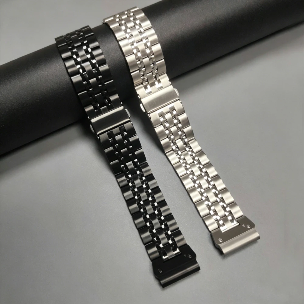 Stainless Steel Band for Garmin Watch Fenix 8 8Pro 6 6x 7 7x Pro 5 5x Plus 22mm 26mm Metal Strap Wristband Bracelet Accessories