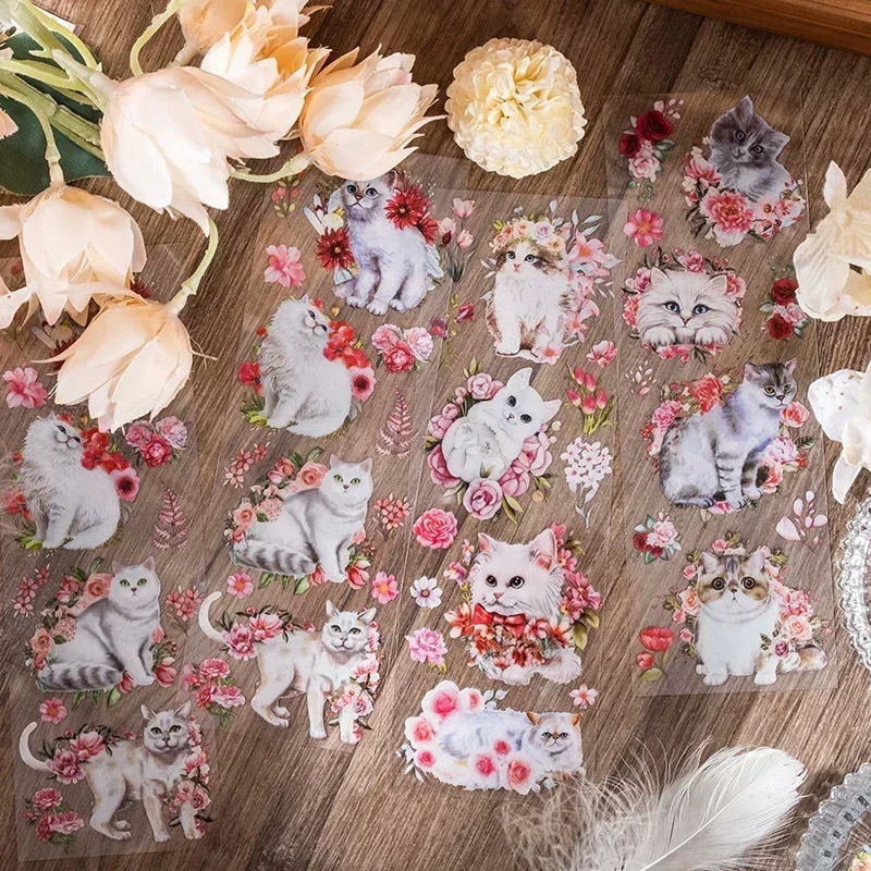 

6 листов, черная бумага, белая основа для журнала с несколькими мусорными буквами, животные, цветочные наклейки в упаковке, кошка, оранжевое украшение, скрапбукинг, 228*67 мм