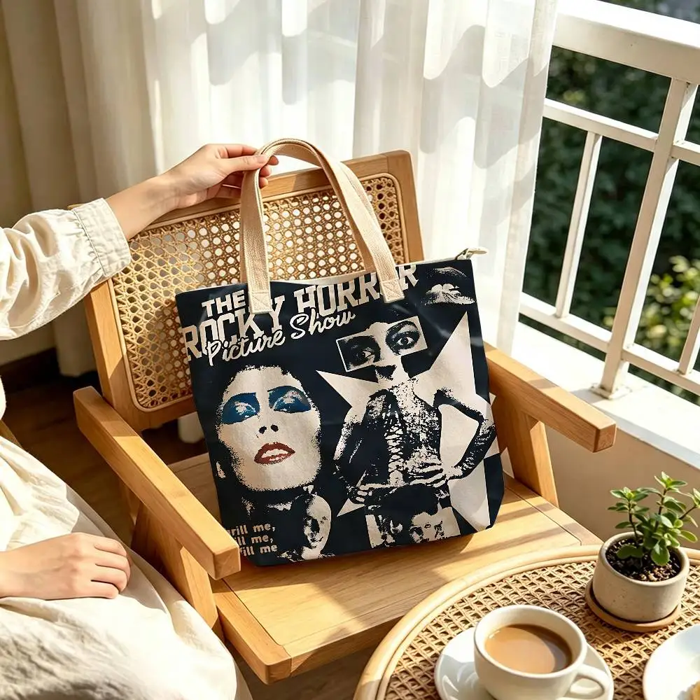Cult-Musical „The Rocky Horror Picture Show“ – bedruckte Damen-Schultertasche aus Baumwoll-Polyester-Mischgewebe, lässige Einkaufstasche, Geschenkidee. – Detail 9