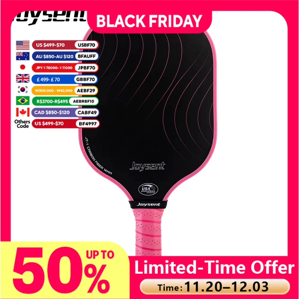 

Joysent Pickleball Paddle Racket JT-1 USAPA Approved T300 Carbon Fiber Control PP Honeycomb 14mm Beginner Lightweight Power