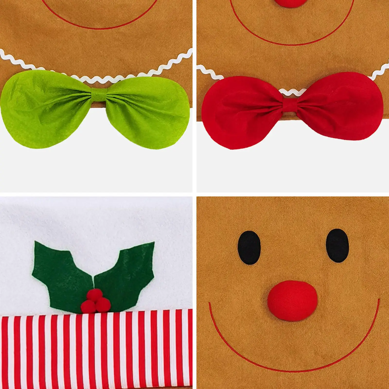 Computer Chair Cover Dustproof Christmas Gingerbread Man Backrest Slipcover Elastic Office Chair Protector for Home and Hotel