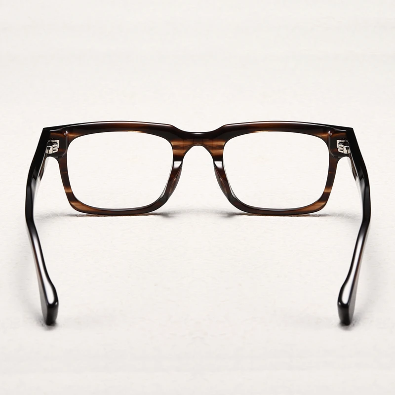 71RX acetate square frame men eyeglasses leopard-print retro handmade optical glasses can be paired with lens engraved LOGO