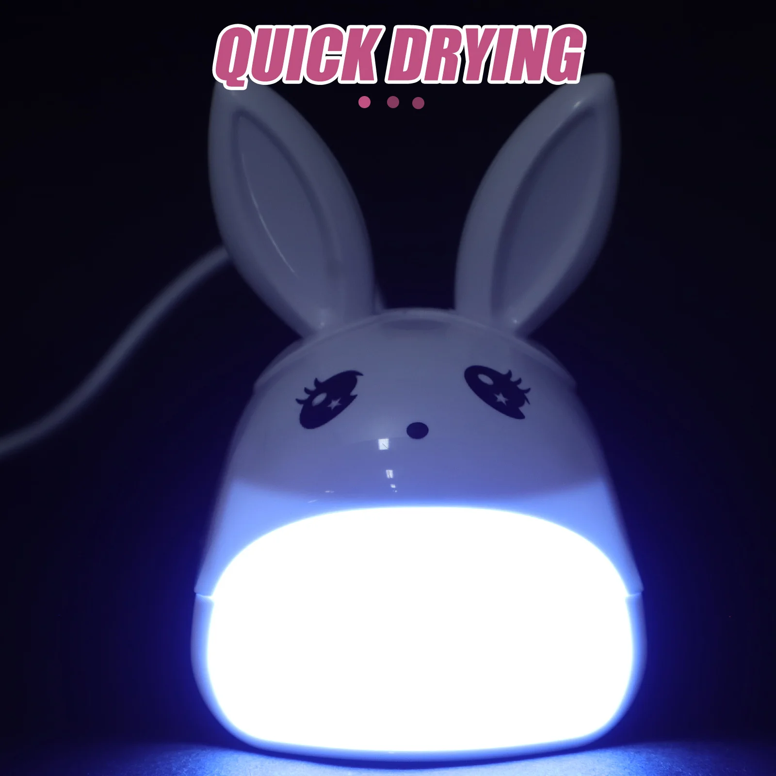 Mini Lampka LED Przenośna Suszarka UV do Paznokci Uroczy Króliczek Szybkie Suszenie Żelu Maszyna do Utwardzania Żelu Zasilana przez USB Mała Lampka do Paznokci