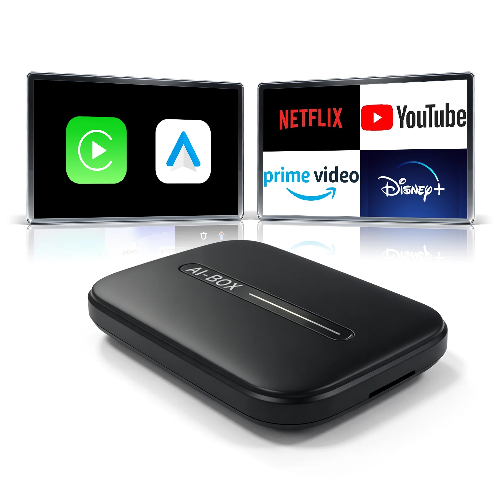 Android 13 Wireless CarPlay AI Box , 3 in 1 Wireless CarPlay Android Auto Adapter, Quad Core Streaming Box with YouTube Netflix