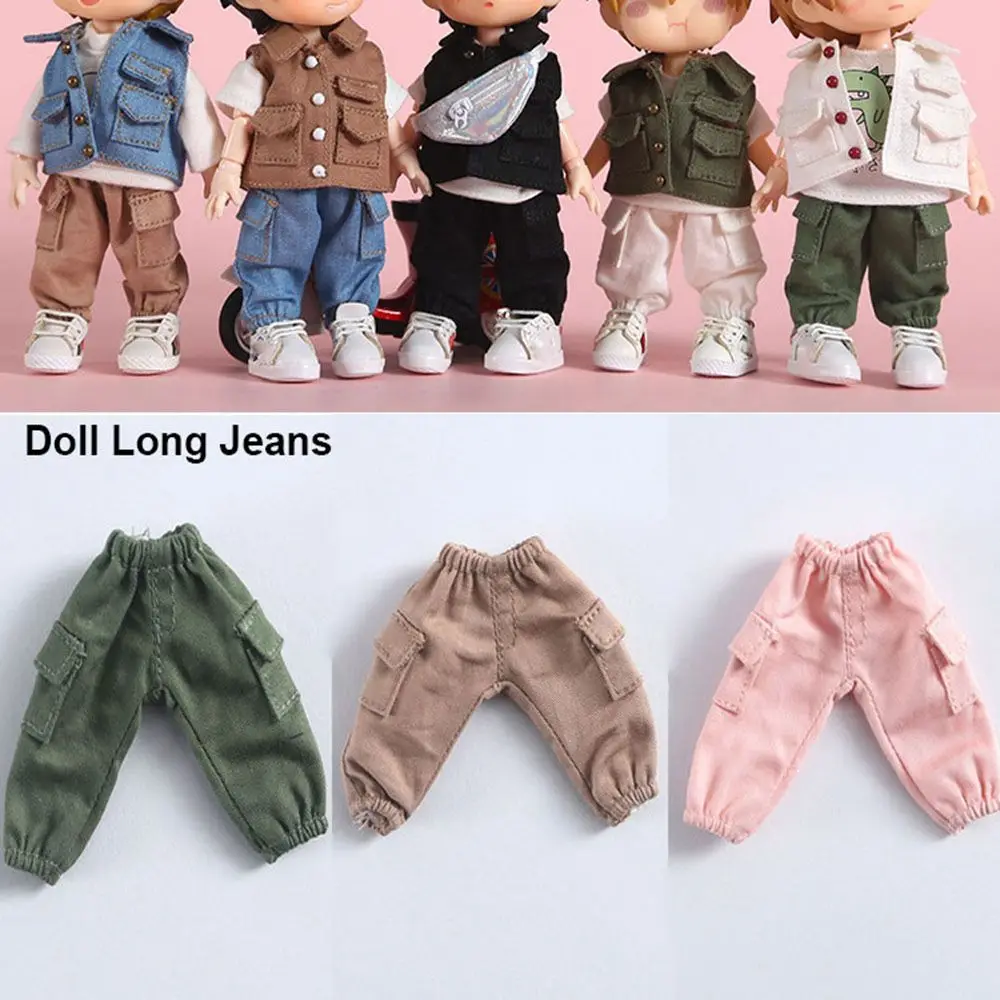 Dolls Long Jeans Overalls Doll Clothes Pant for 1/11 1/12 Doll Long Jeans Accessories Clothing Doll Pants Clothing Accessories