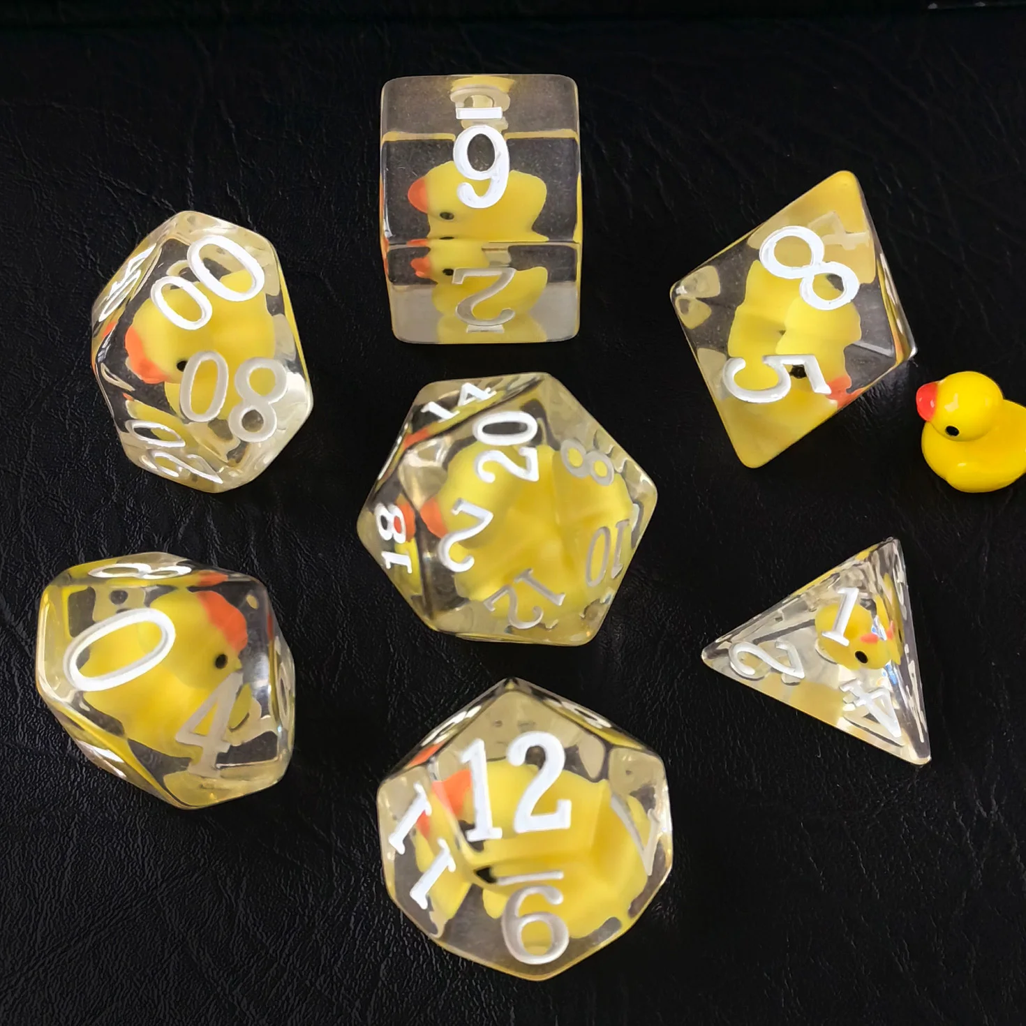 Bescon Oversized DND Animal Dice Set, Giant 7pcs Polyhedral D&D Dice Set, Big Sized RPG Dice Rabbit and Yellow Duck