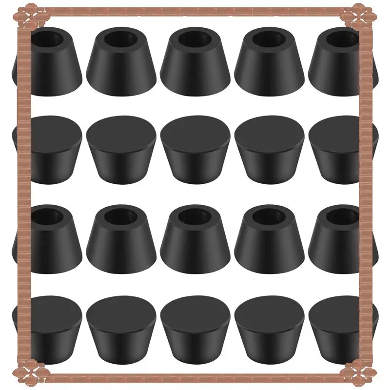 24-Hour Delivery  20PCS Black Chair Couch Table Rubber Furniture Leg End Caps 16Mm Dia