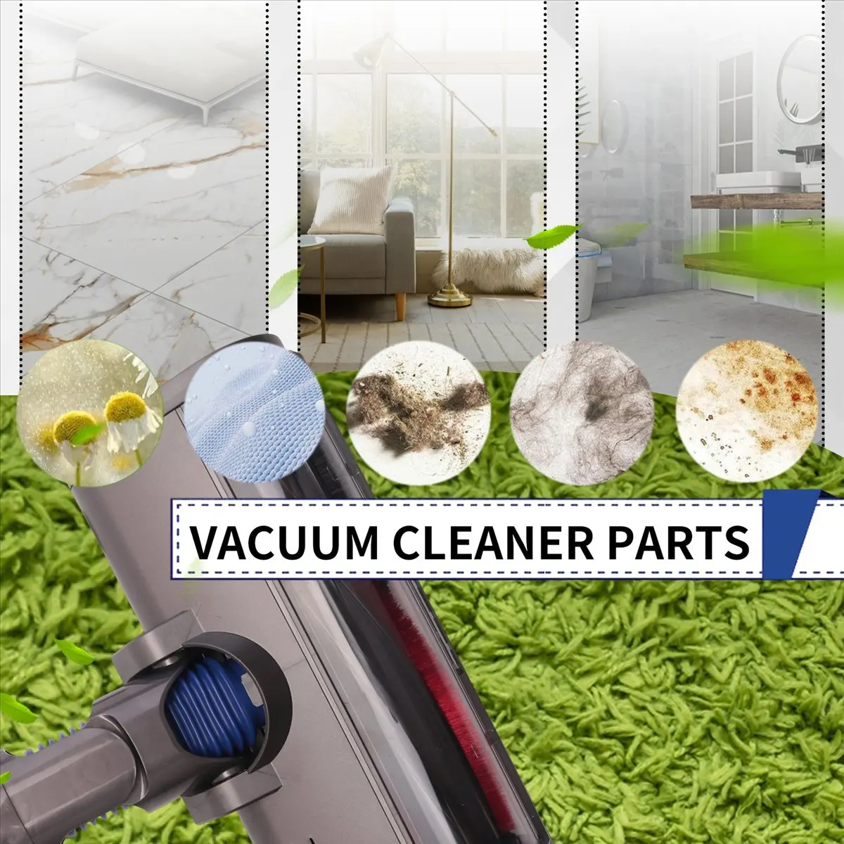 

Щетка для пылесоса V7 V8 V10 V11 V15 Насадка для щетки для пола с зелеными светодиодами для ковров и твердых полов