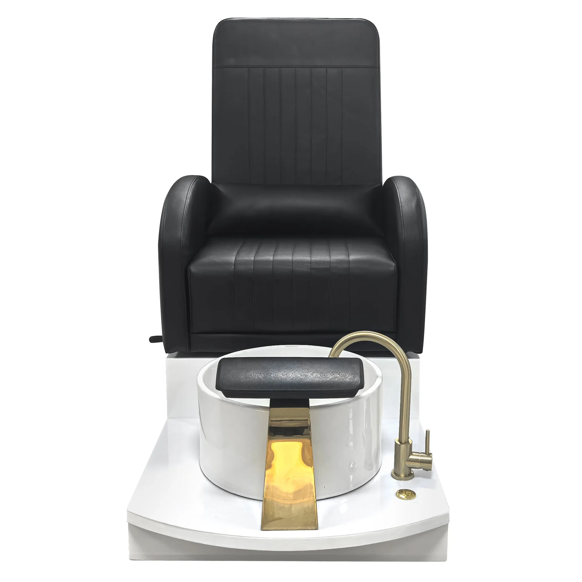 Modern Simple Design Nail Salon Foot Bath Spa Pedicure Chair Luxury Black Leather Foot Massage Station No Plumbing Storage
