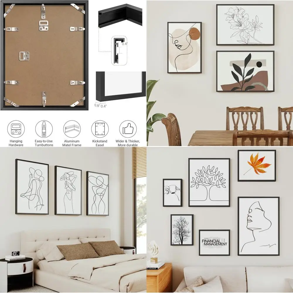 

Черная металлическая рамка 24x28 с стеклом, настенная, для дипломов, сертификатов и декора стен