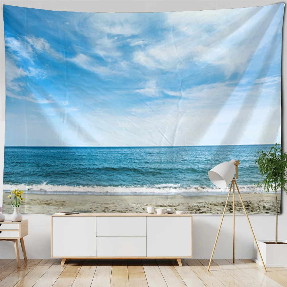 

Seascape Seawater Sunrise Wall Hanging Tapestry Art Deco Blanket Curtain Hanging Home Bedroom Living Room Decor