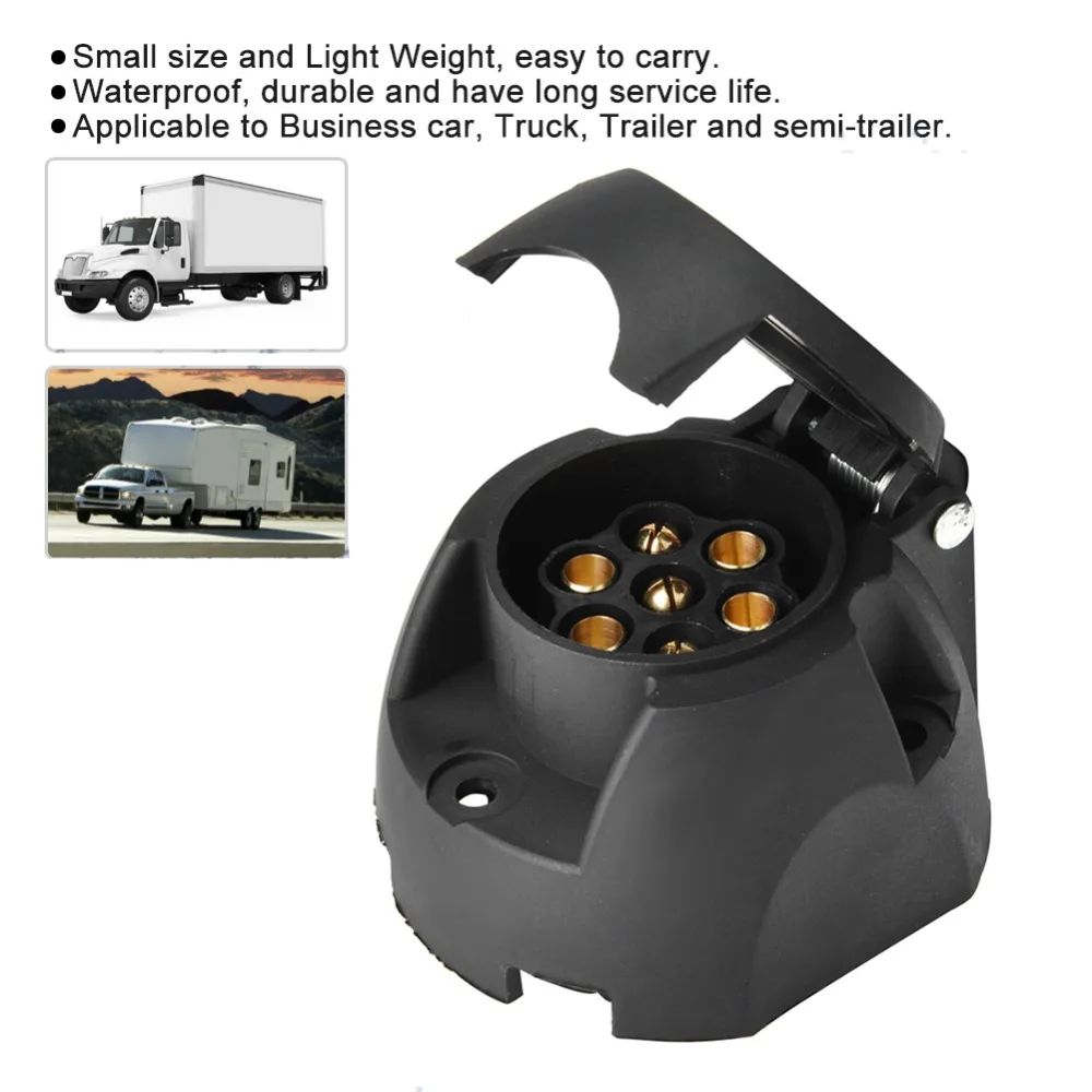 

Водонепроницаемый 7-контактный разъем для прицепа 12В, круглая розетка с индикатором сигнала, для европейских автомобилей