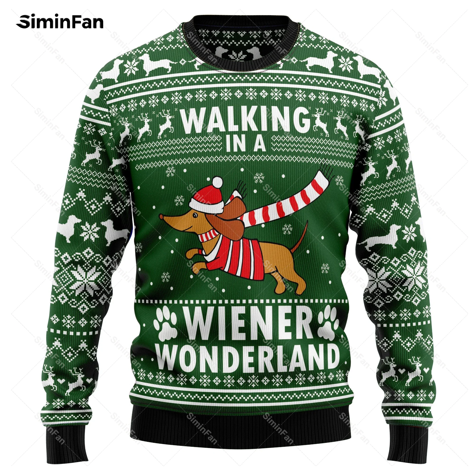 Dachshund Angel Ugly Christmas Sweater 3D Printed Men Pullover Casual Sweatshirt Couple Long Sleeve Shirt Unisex Female Top Coat