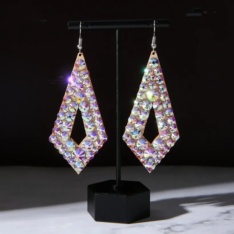 Brincos de strass brilhantes para dança do ventre, joias femininas incríveis com strass 2 tamanhos