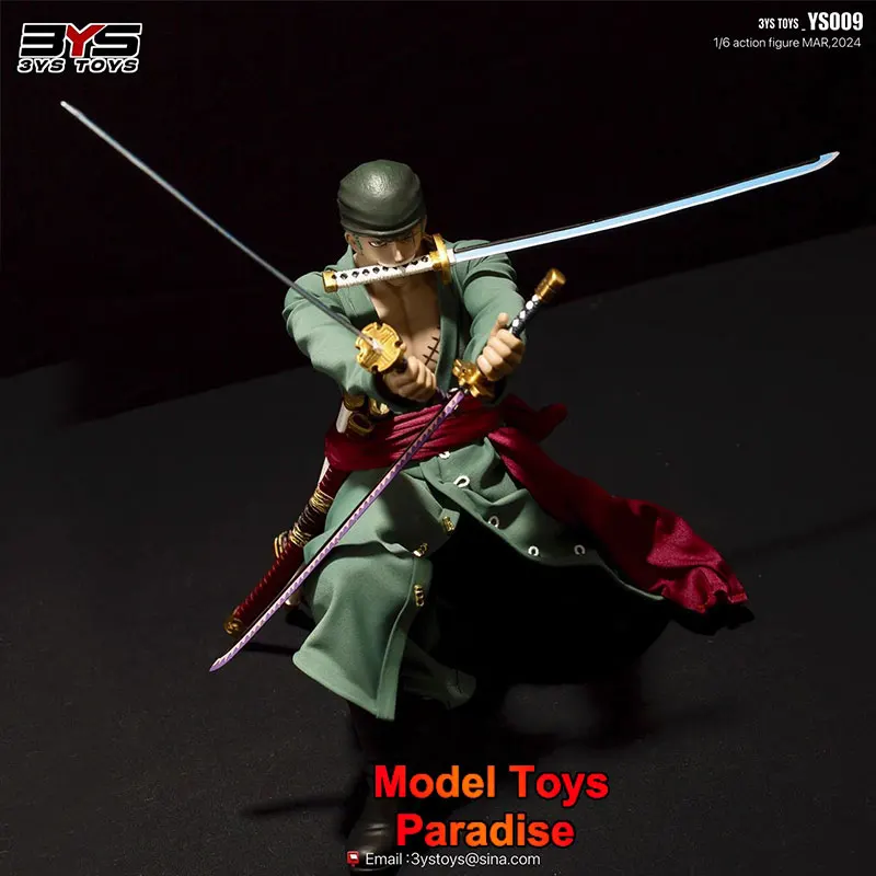 3YS TOYS YS009 1/6 Collectible Zoro Japanese Anime Double Head Hunter Full Set 12inch Mobile Soldier Action Figure Model Gifts