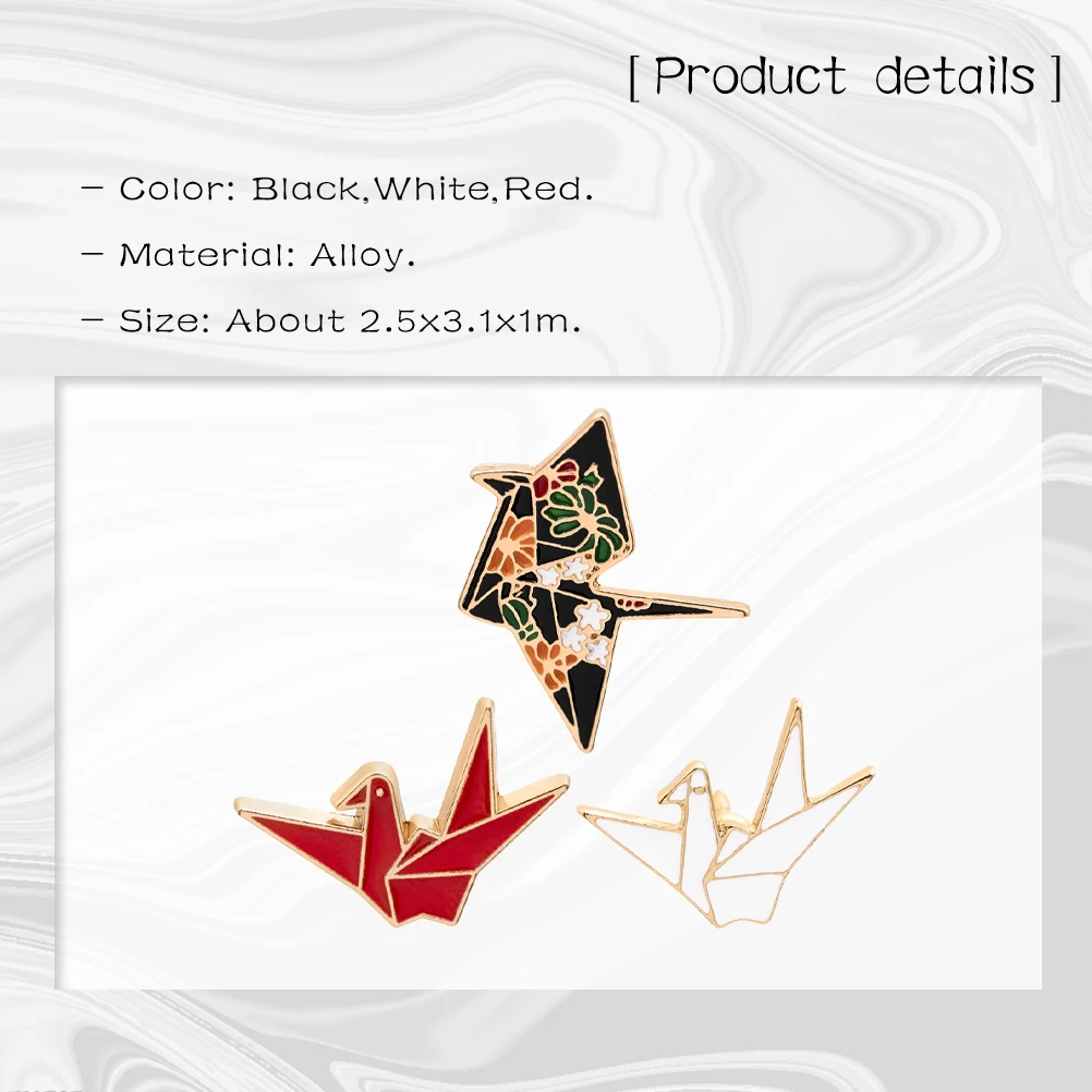 

3Pcs Alloy Pin Decoration Origami Clothes Breastpin Boutonniere Pins Clothes Breastpin Lovely Brooch Gift