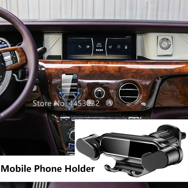 Gravity Car Phone Holder For Rolls Royce Air Vent Clip Mount Mobile Cell Phone Stand GPS Support Accessories