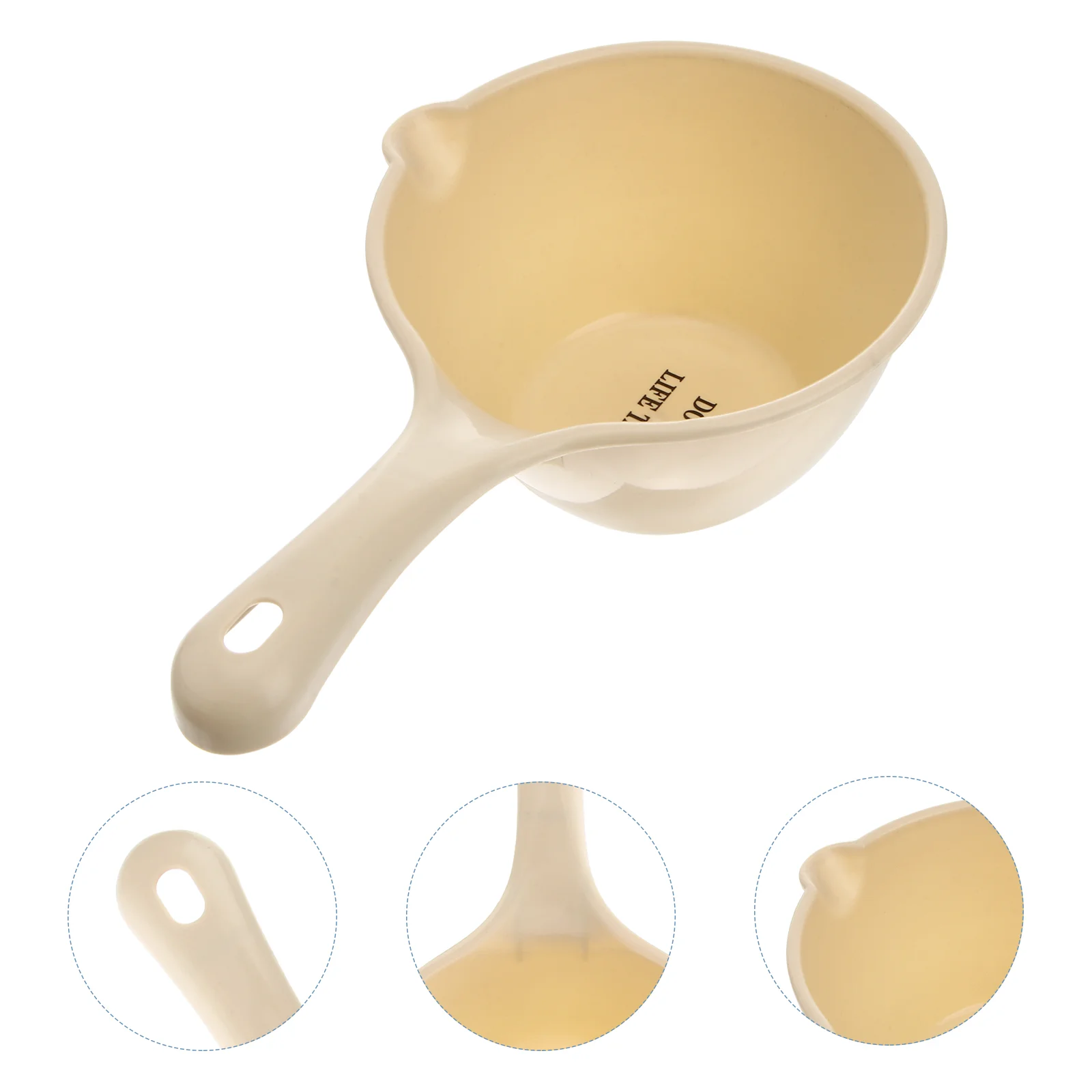 1Pc Plastic Water Ladle Bathing Bailer Water Dipper Spoon for Home Restaurant Kitchen Khaki Plastic Water Dipper