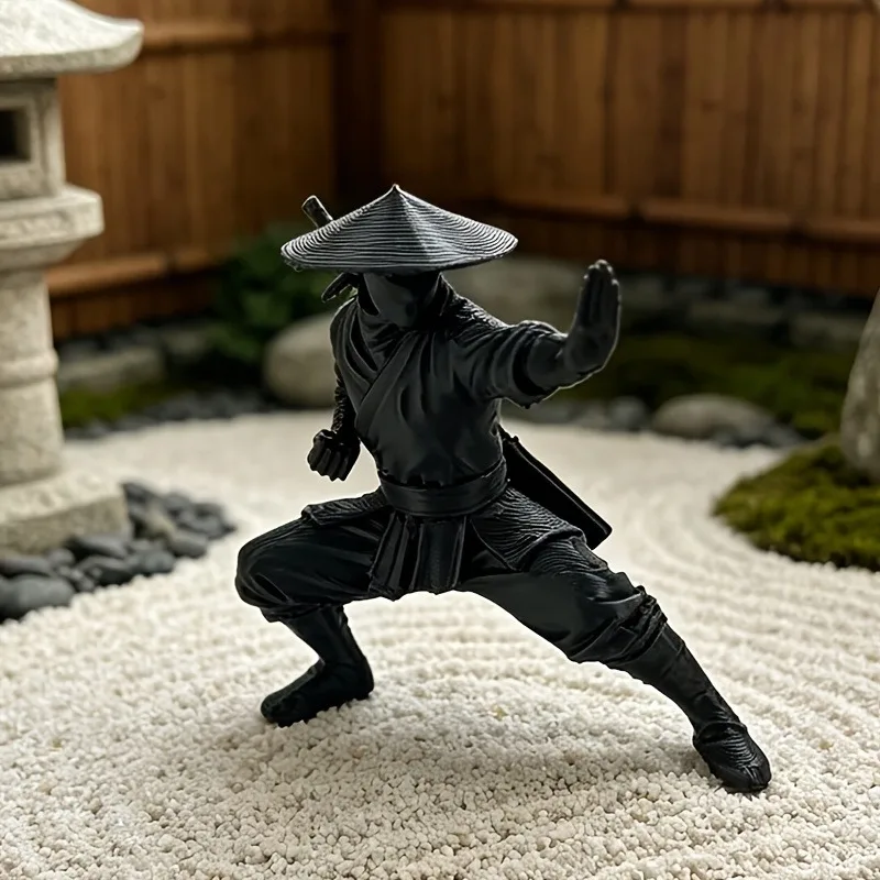 3D Printed Samurai Ninja Statue Ornament, Martial Arts Warrior Sculpture, Zen Garden Home Office Asian Decor, Gift for Samurai &
