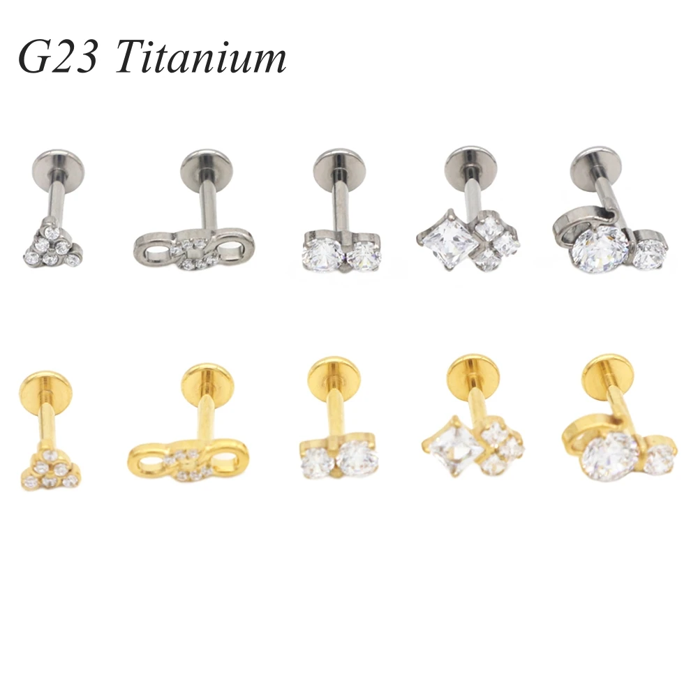 

20pcs ASTM F136 CZ Labret Piercing Jewelry Small Lip Stud Ear Ring Tragus Monroe Cartilage Helix Daith 16G Women