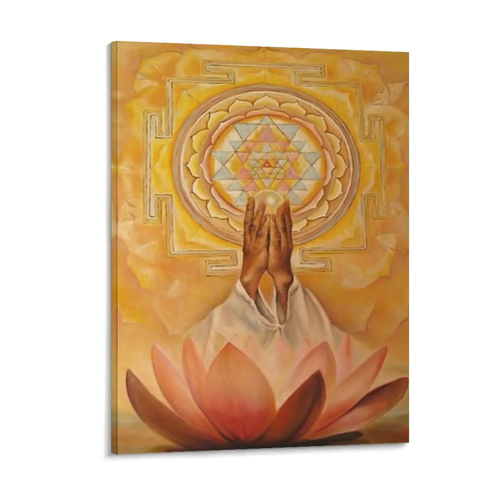 Shri Yantra- Maha Lakshmi Ashtakam- Abundance Canvas Paintings Club Home Kitchen Vintage Shri Yantra Metal Posters