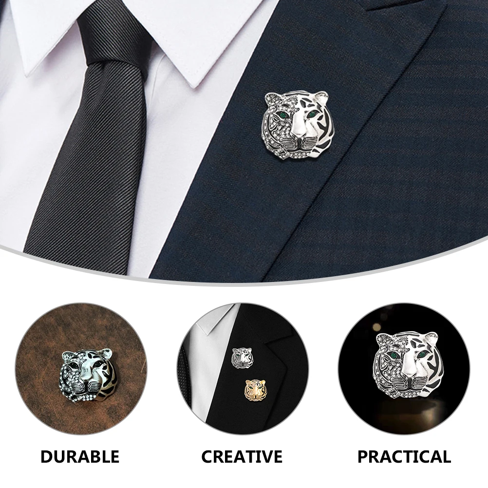 

Rhinestone Tiger Vintage Zinc Alloy Breastpin Creative Clothes Accessory Party Cosplay Suit Decoration Brooch For Bag Coat Dress