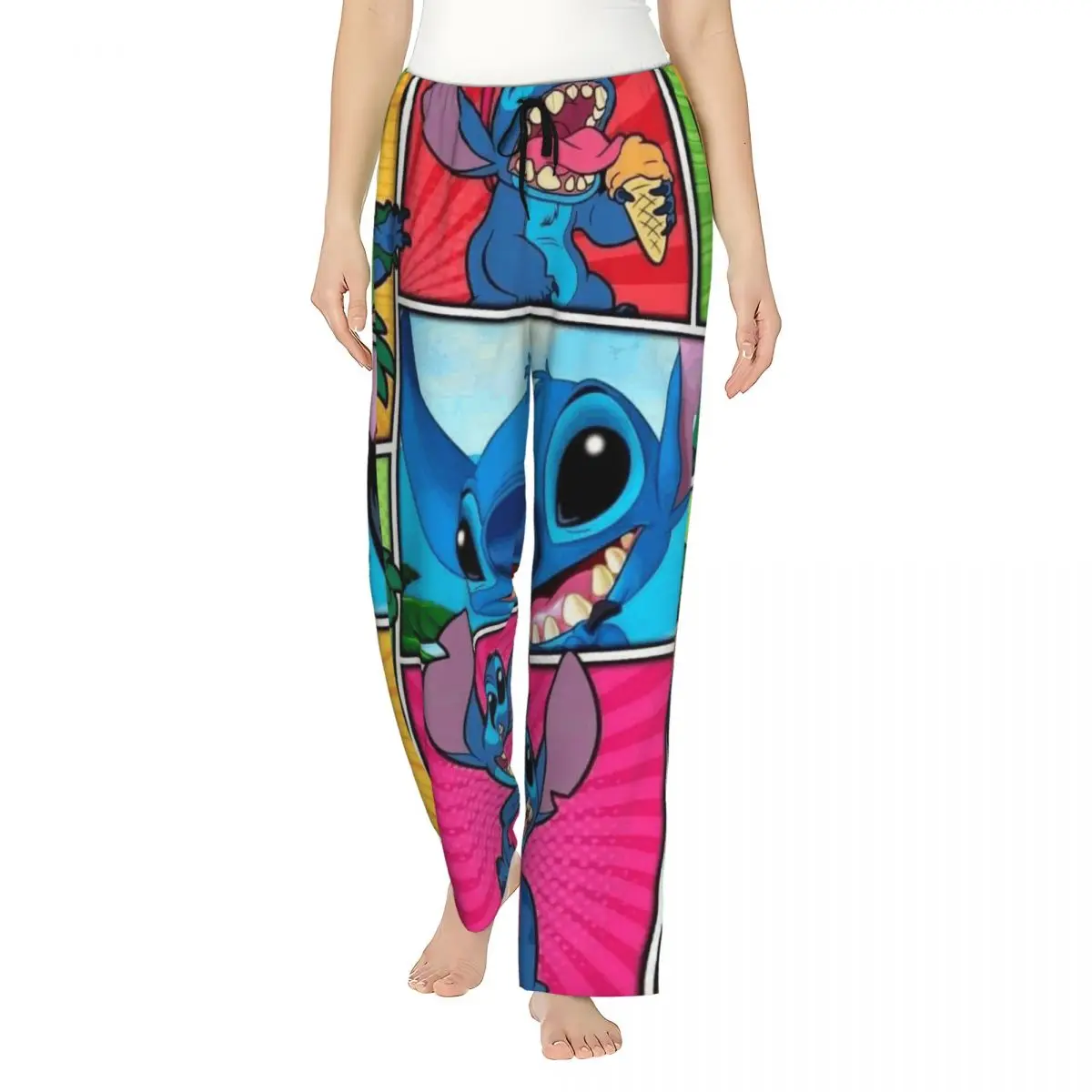 

Custom Lilo Stitch Cartoon Anime Manga Pajama Pants Womens Sleepwear Lounge Sleep Bottoms Stretch with Pockets